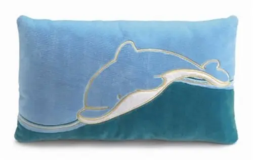 NICI Delfin, Kissen, türkis-blau, rechteckig, 43cm x 25cm