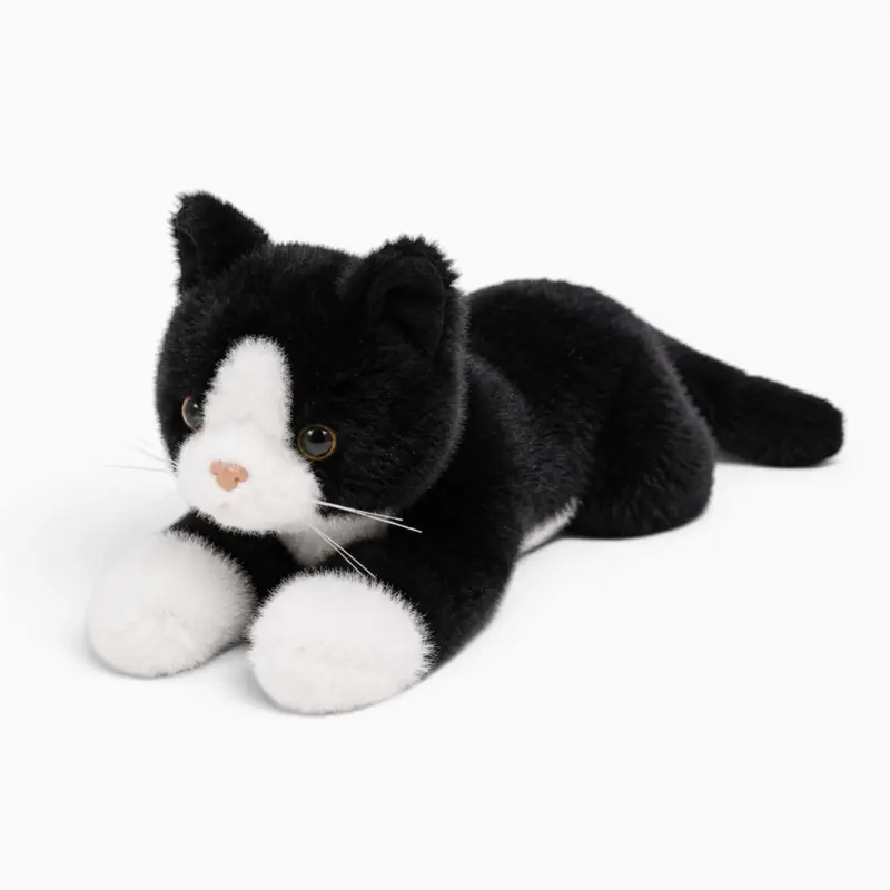 Niedliches Schwarz-Weißes Katzen-Kuscheltier