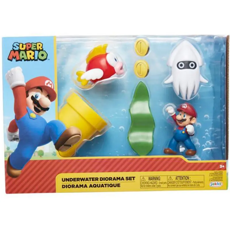 Nintendo Super Mario 5er Figuren Set Unterwasser-Diorama, 6,5 cm
