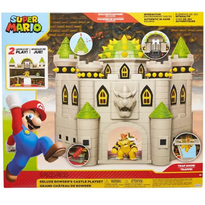 Nintendo Super Mario Bowser Castle Deluxe Spielset, 6,5 cm