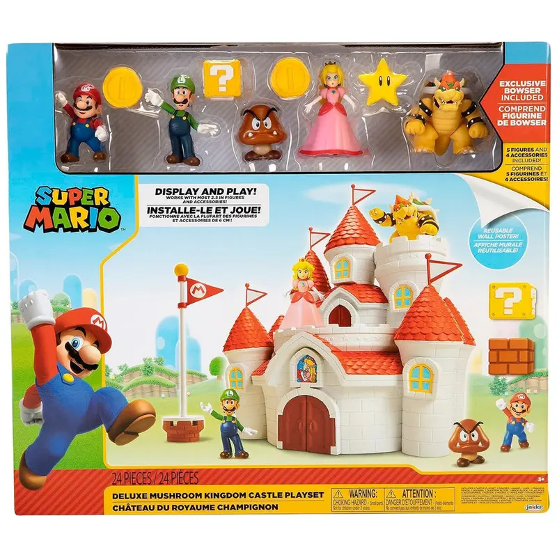Nintendo Super Mario Deluxe Feature Spielset mit 5 Vinyl Figuren 6,5 cm