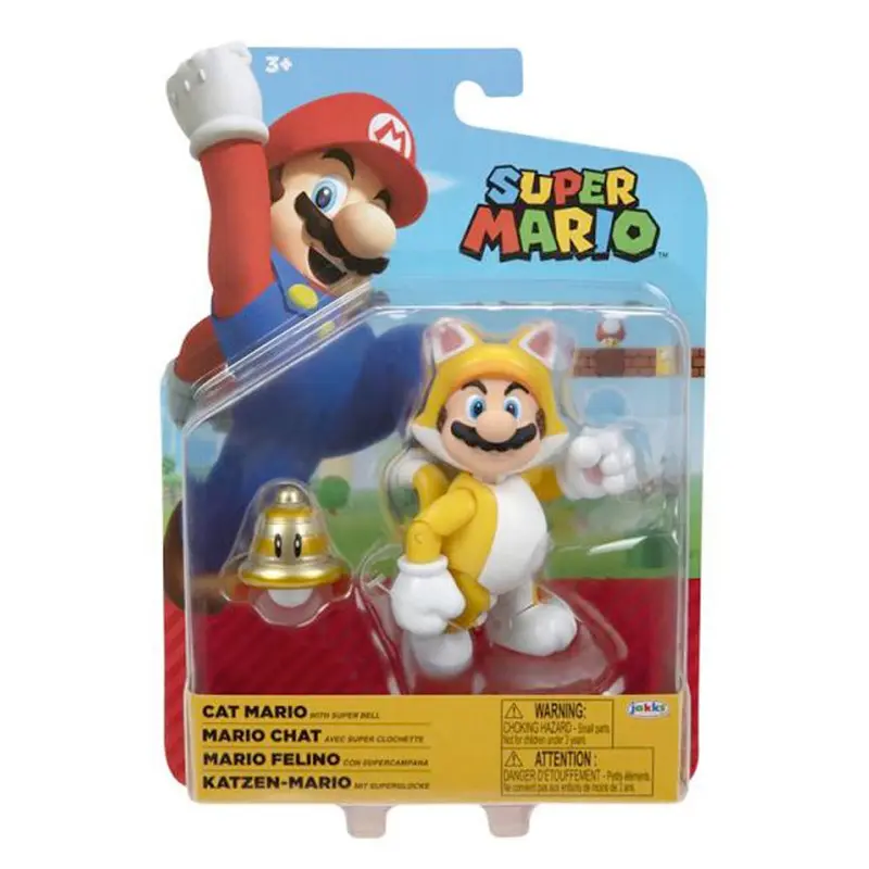 Nintendo Super Mario Figur Cat Mario mit Superball, 10 cm