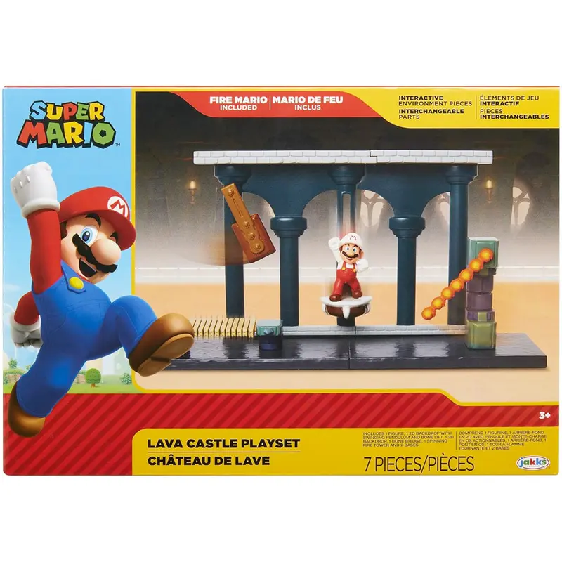 Nintendo Super Mario Lava Castle Spielset, 6,5 cm