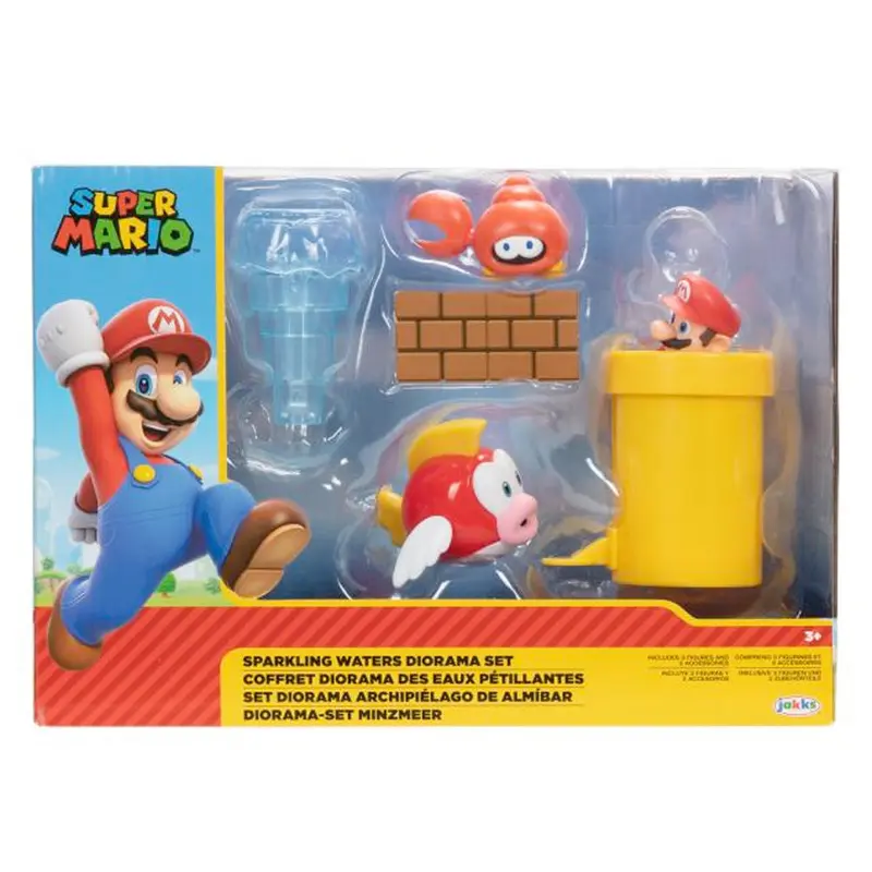 Nintendo Super Mario Sparkling Waters Diorama Spielset, 6,5 cm