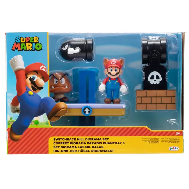Nintendo Super Mario Switchback Hill Diorama-Set, 6,5 cm