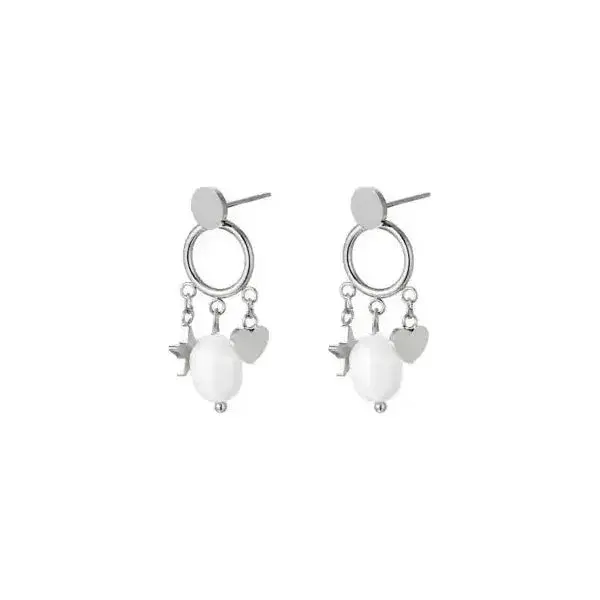 Ohrstecker "Happy Vibes" mit Perlmutt in Silber