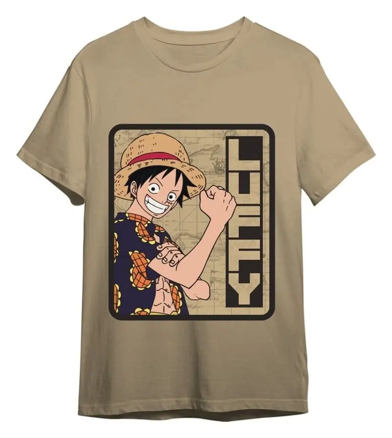 One Piece T-Shirt Monkey D. Ruffy Sand Größe M