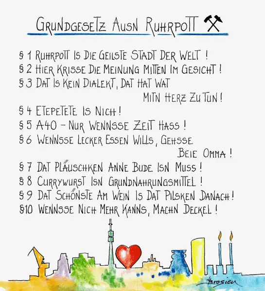 Passepartout Bild Grundgesetz Ausn Ruhrpott 24 x 30 cm Heidemarie Brosien