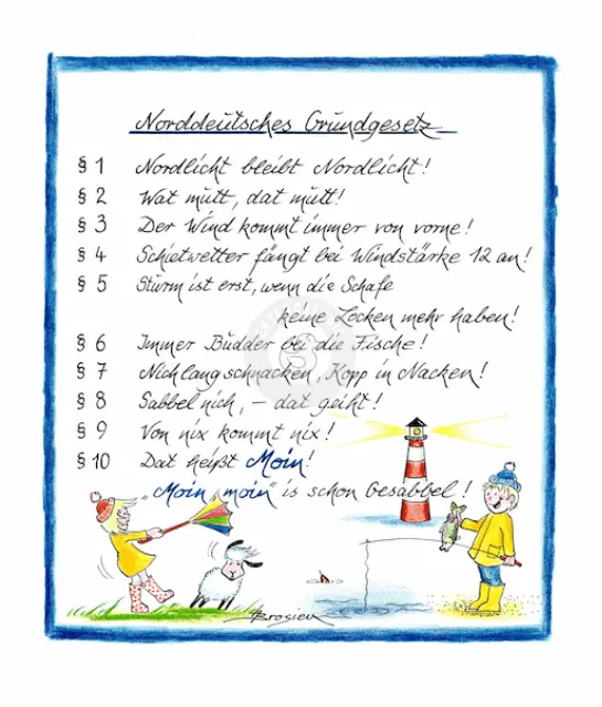 Passepartout Bild Norddeutsches Grundgesetz 24 x 30 cm Heidemarie Brosien