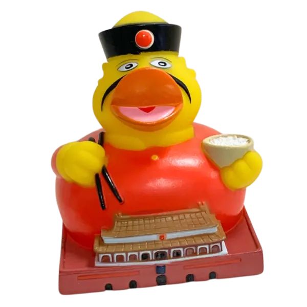 Peking China Stadt Ente Badeente Quietscheente Schnabels