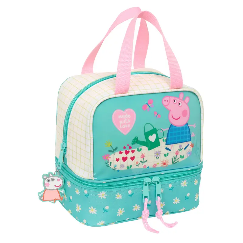 Peppa Pig Brotdose, Gelb und Minze, 20 x 20 x 15 cm