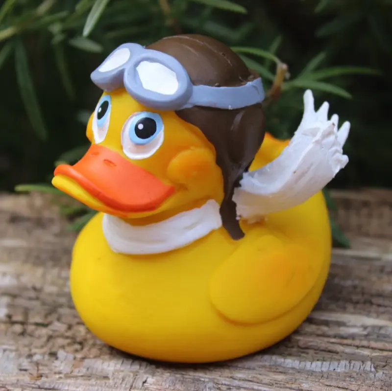 Pilot Duck Quietscheente Badeente Naturkautschuk Lanco