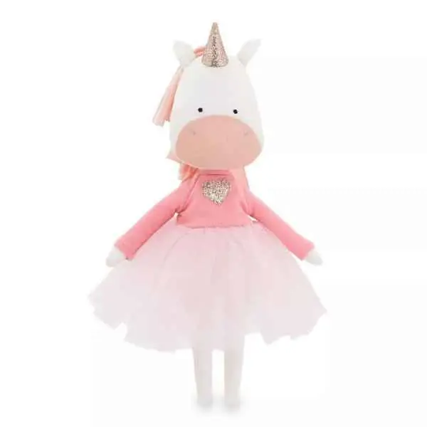 Plüsch und Stofftier "DAPHNE DAS EINHORN" Rosa Kleid 29 cm ab 0 Jahren