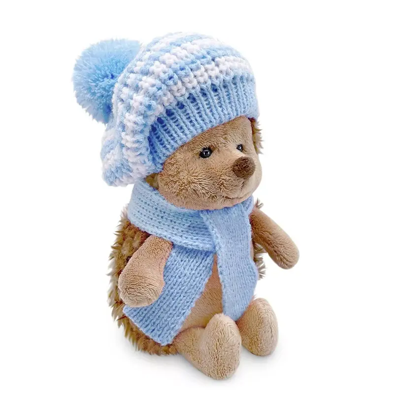 Plüsch und Stofftier "Fluffy der Igel mit gestreifter Baskenmütze Blau" Life Collection 18 cm