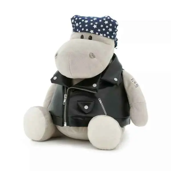 Plüsch und Stofftier "PO DAS NILPFERD - DER BIKER" 35 cm