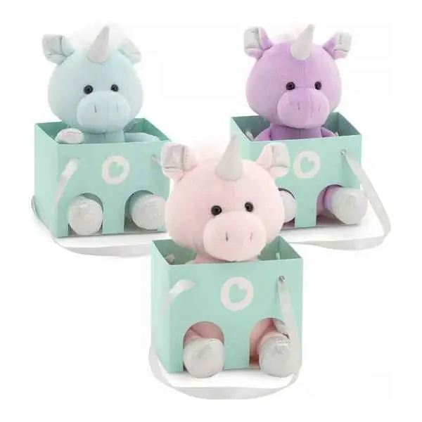 Plüsch und Stofftier "The Unicorn" in Geschenktüte in 3 Farben