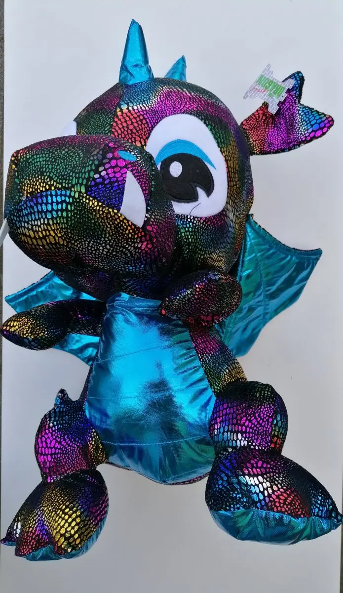 Plüschdrache mit Glitzerschuppen, ca. 50 cm