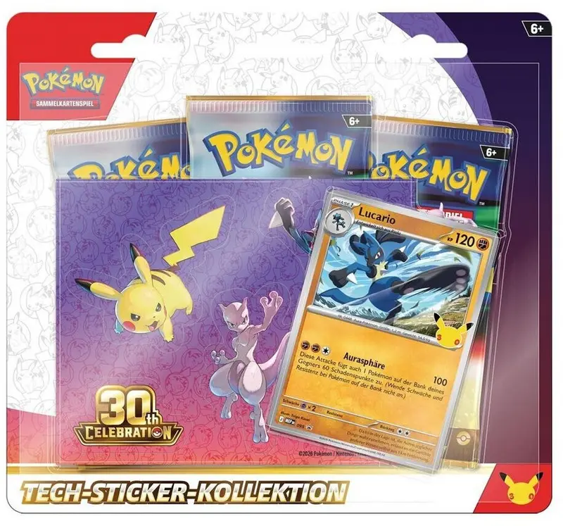 Pokémon TCG - 30 Jahre Lucario Tech-Sticker-Kollektion [DE]