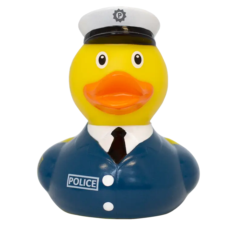 Polizei Polizist Ente Badeente Quietscheente Gummiente Lilalu