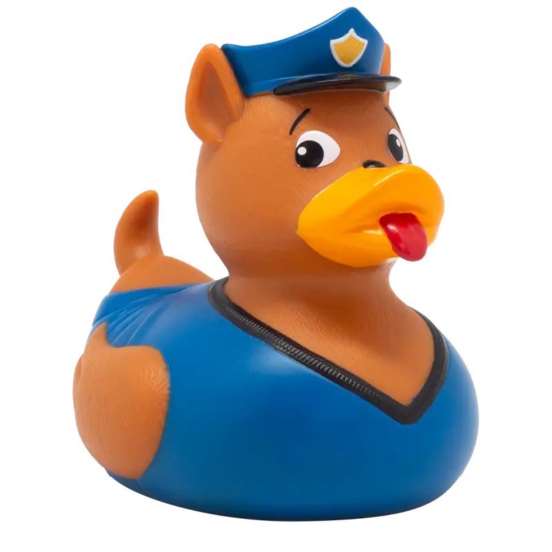 Polizeihund Rettungshund Badeente Quietscheente Gummiente Lilalu