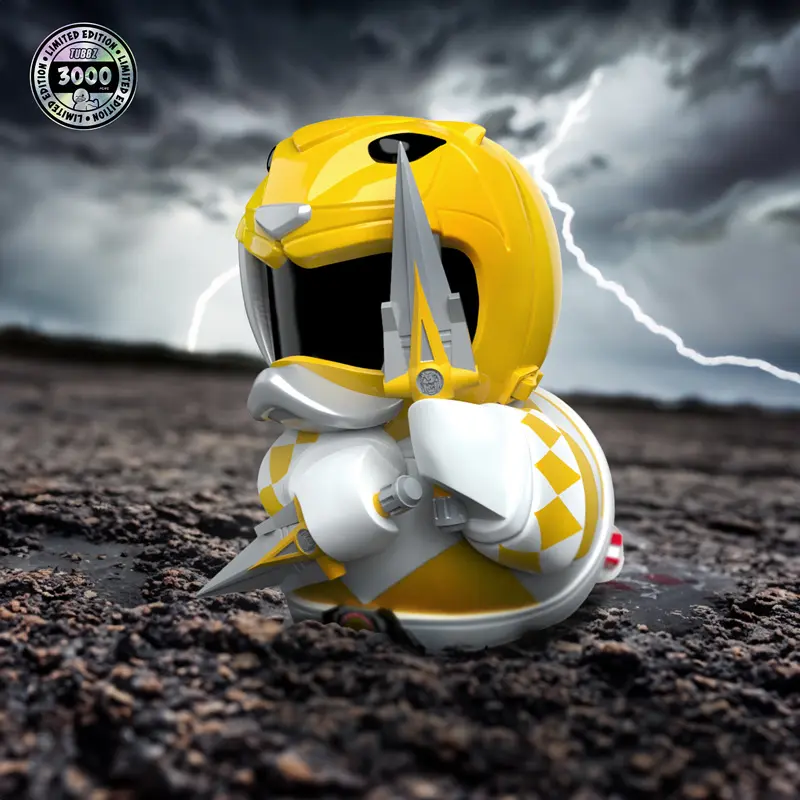 Power Rangers Gelber Ranger Ente Badeente Sammelfigur TUBBZ