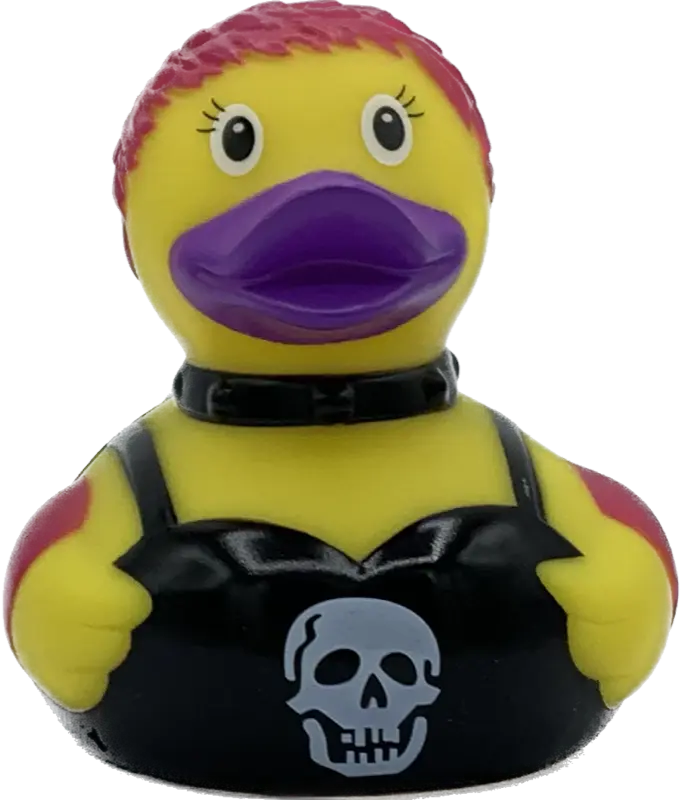 Punkerin Rock Ente Badeente Quietscheente Gummiente Lilalu