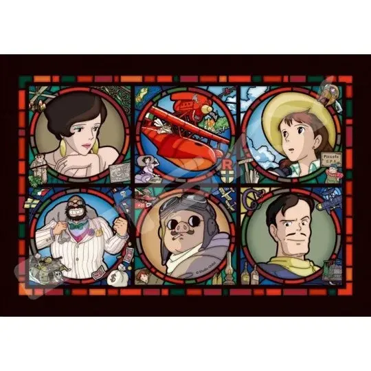 Puzzle Buntglas-Optik 208 Teile Charaktergalerie - Porco Rosso