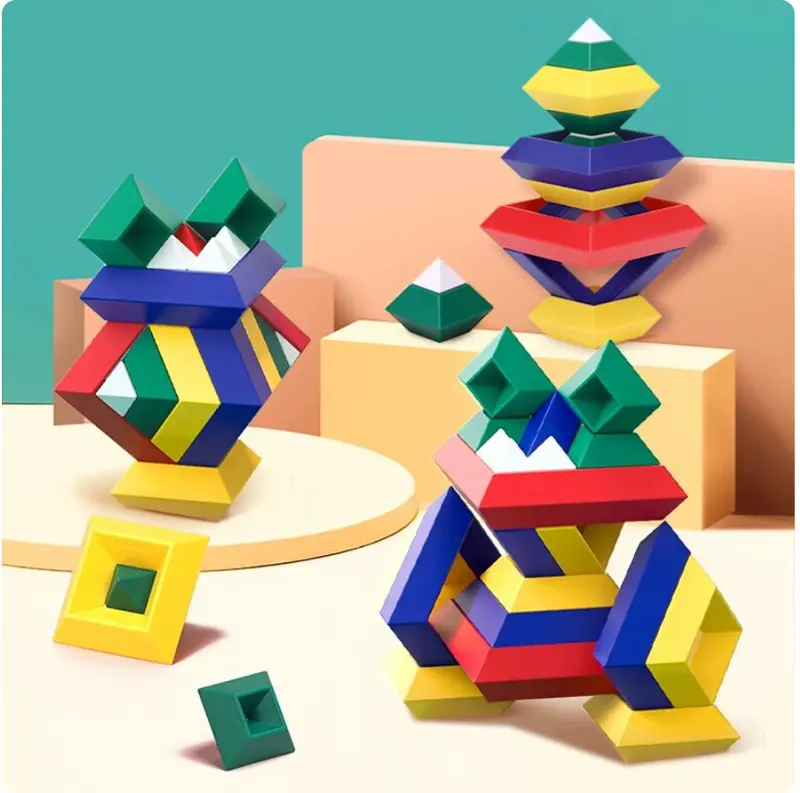 Pyramiden Bausteine aus Holz | MINT-Lernspielzeug – Bimbino
