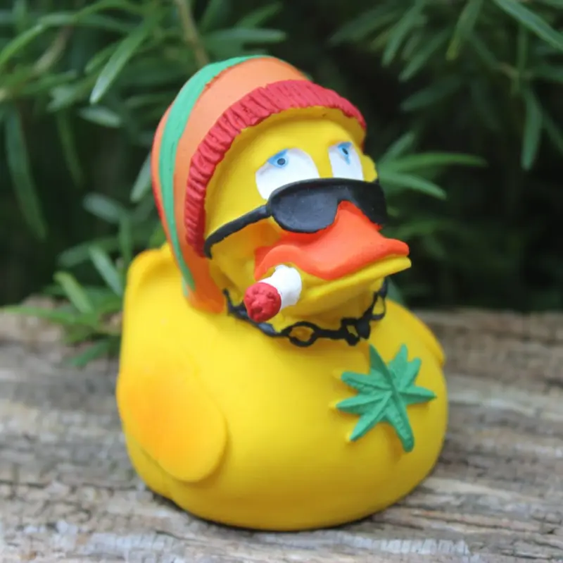 Rasta Duck Quietscheente Badeente Naturkautschuk Lanco