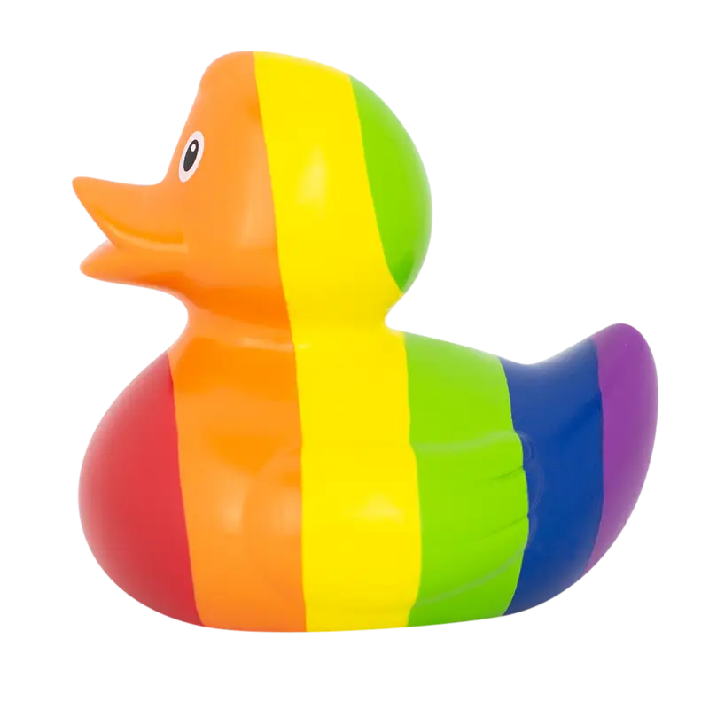 Regenbogen Ente Badeente Quietscheente Gummiente Lilalu