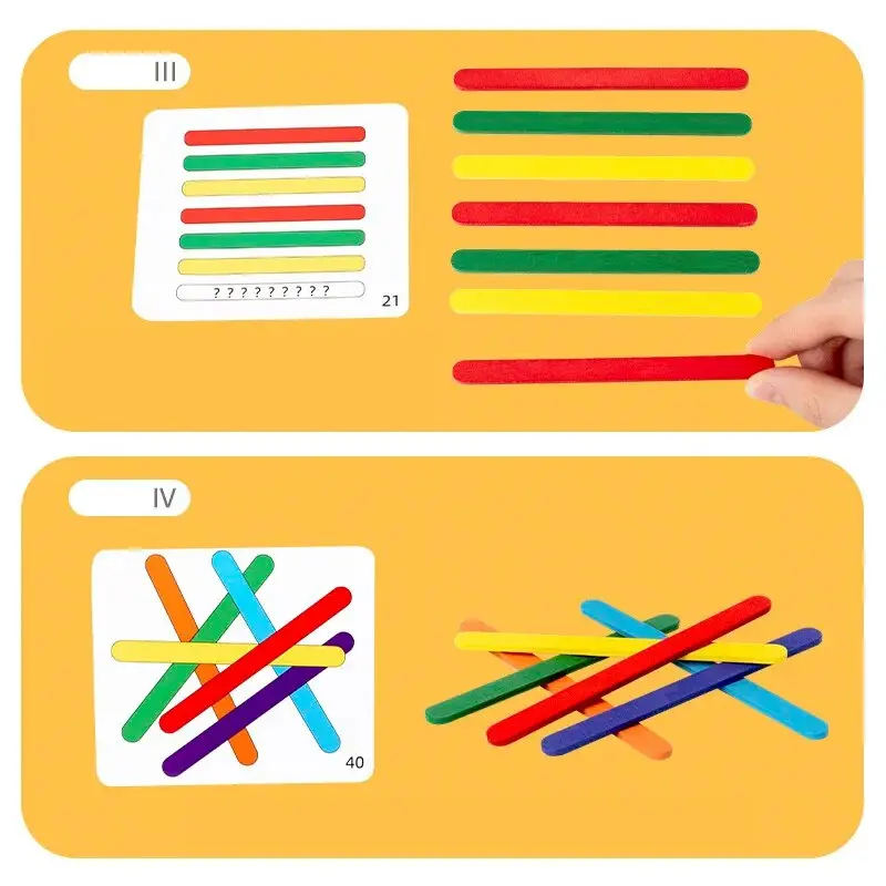 Regenbogen Stäbchen-Puzzle Set | Kreativ & Montessori – Bimbino