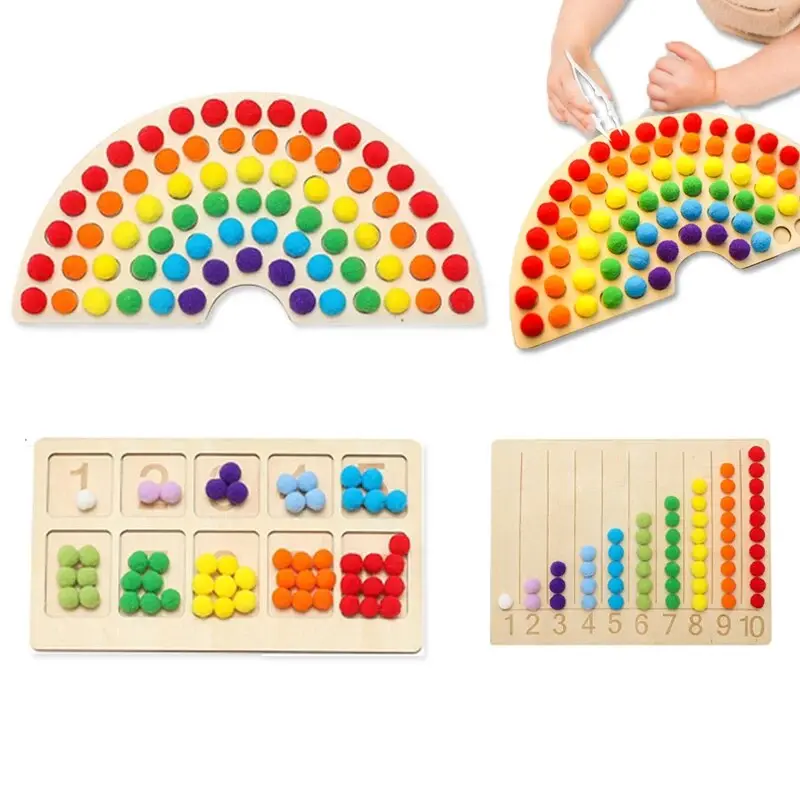 Regenbogen-Zählbrett mit Perlen | Lernspielzeug ab 3 – Bimbino