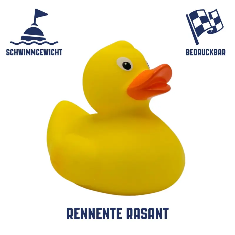 Rennente Rasant mit eingebautem Schwimmgewicht für Entenrennen