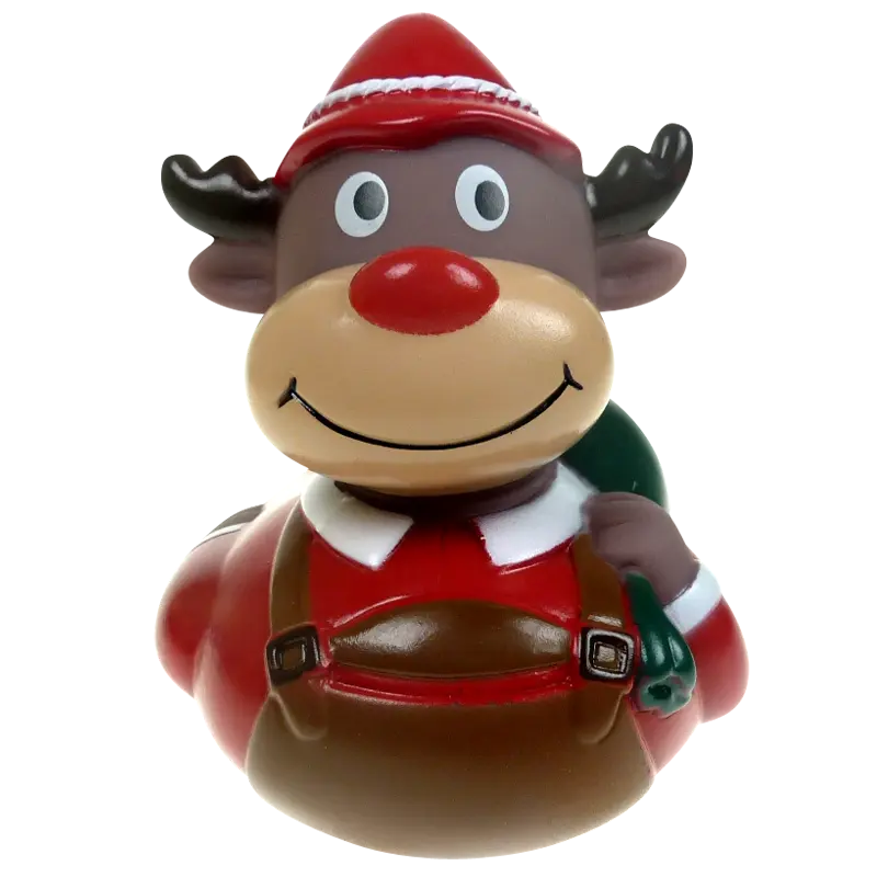 Rentier Tracht Weihnachten Ente Badeente Quietscheente Factotum