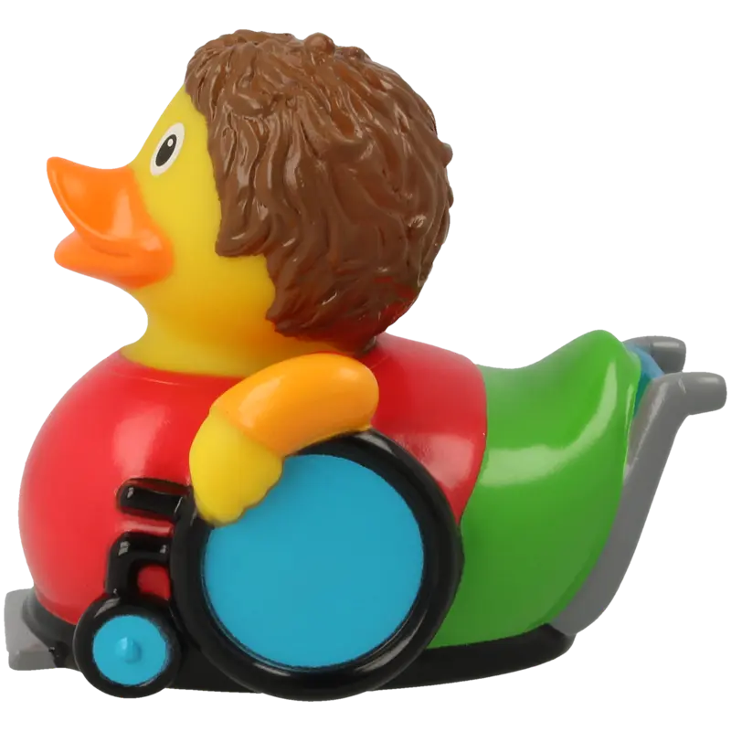 Rollstuhl Ente Badeente Quietscheente Gummiente Lilalu