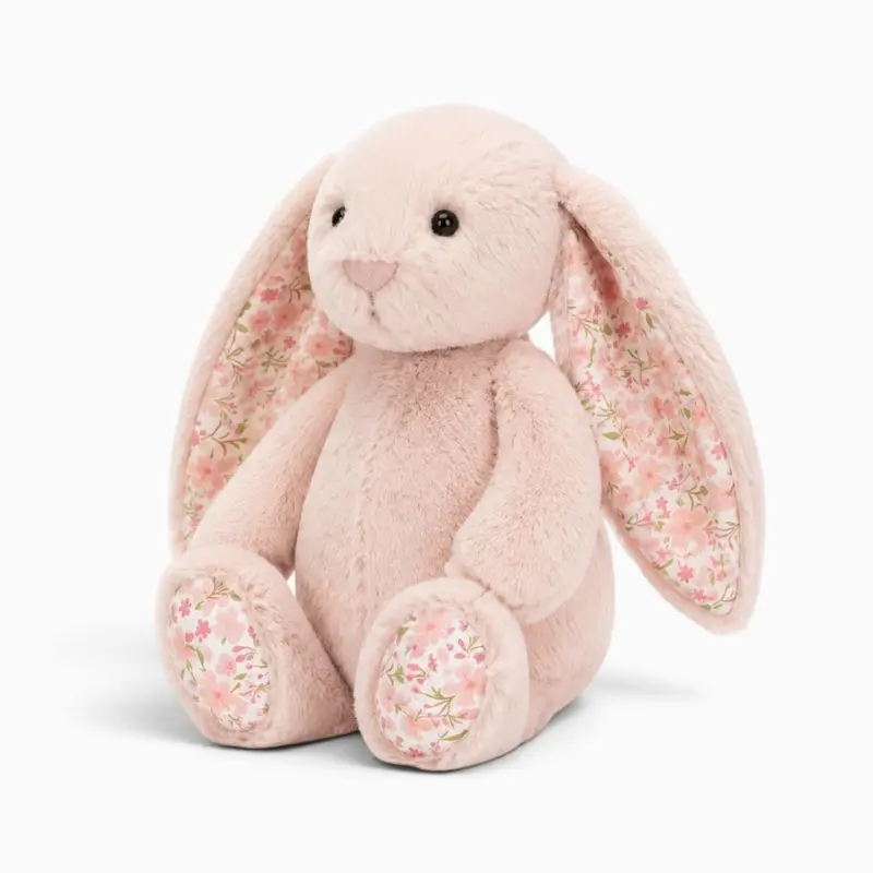 Rosa Hasen-Kuscheltier mit Blumenmuster