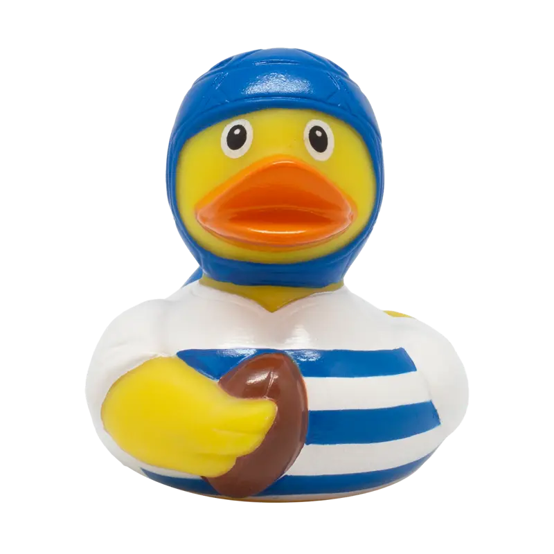 Rugby Ente Badeente Quietscheente Gummiente Lilalu
