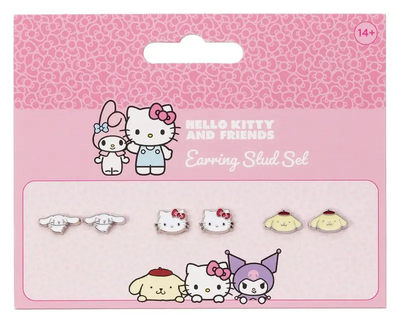 Sanrio Ohrstecker-Set Hello Kitty, Cinnamon Roll und Pompompurin