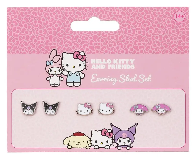 Sanrio Ohrstecker-Set Hello Kitty, Kuromi und My Melody