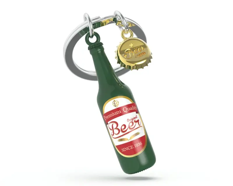 Schlüsselanhänger Bier Flasche Metalmorphose