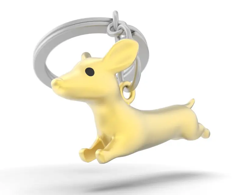 Schlüsselanhänger Dachshund Dackel Gold Metalmorphose