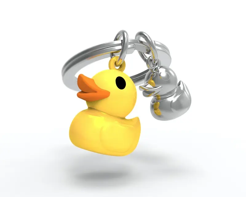 Schlüsselanhänger Ente Gelb Metalmorphose