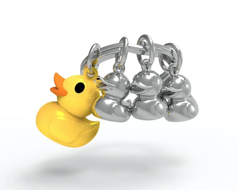 Schlüsselanhänger Enten Familie Metalmorphose