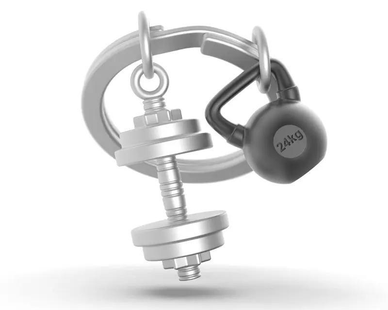 Schlüsselanhänger Hantel Gewichte Bodybuilding Kraftsport Dumbbell Metalmorphose