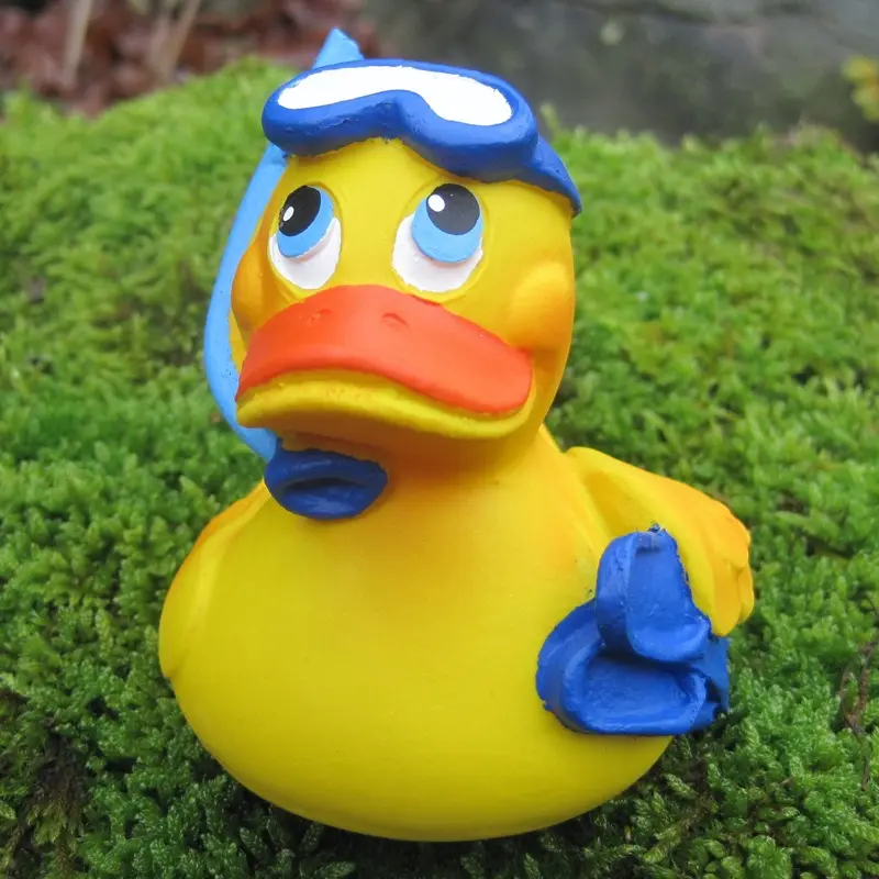 Schnorchel Taucher Duck Quietscheente Badeente Naturkautschuk Lanco
