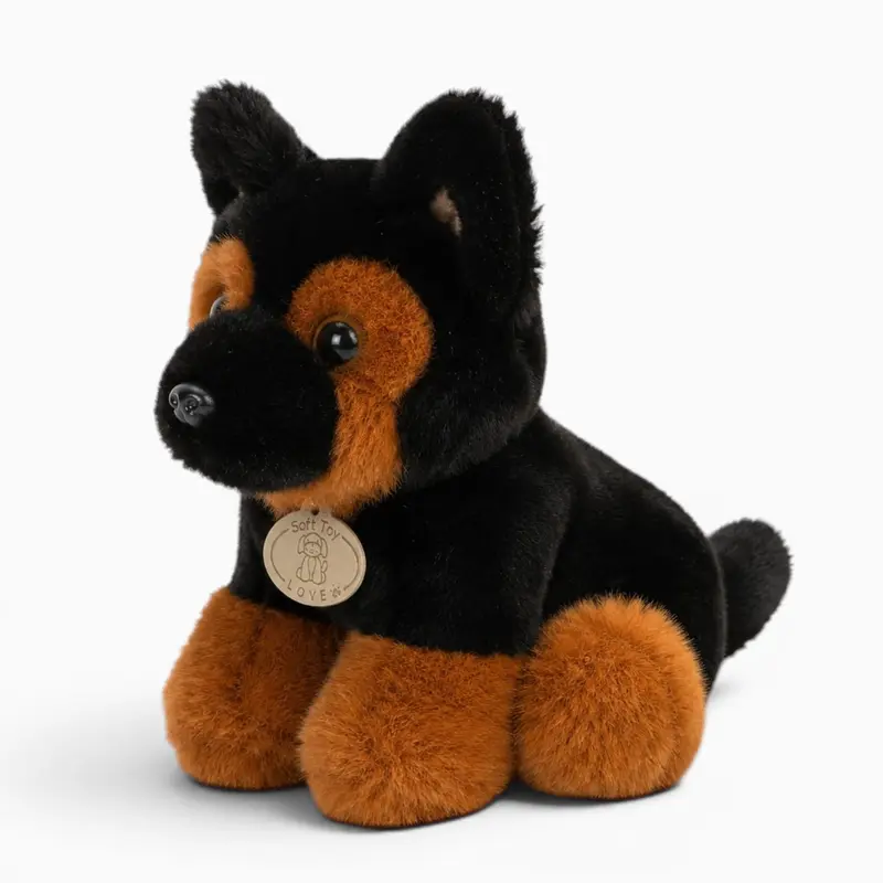 Schwarz-braunes Schäferhund-Kuscheltier