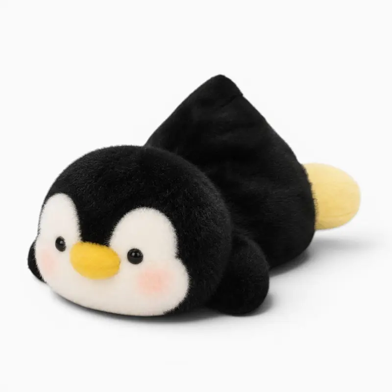 Schwarz-weißes Pinguin-Kuscheltier