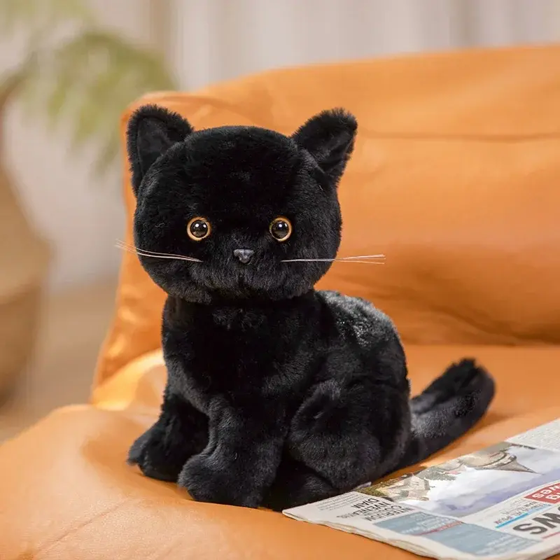 Schwarze Katze Plüschtier | Weiches Kuscheltier – Bimbino