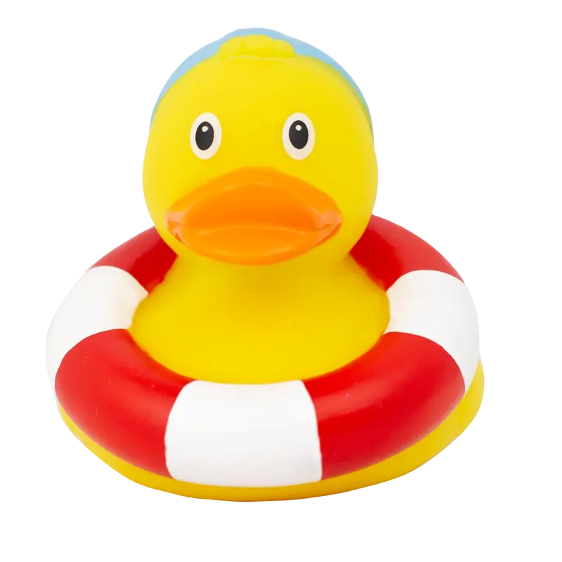 Schwimmring Ente Badeente Quietscheente Gummiente Lilalu