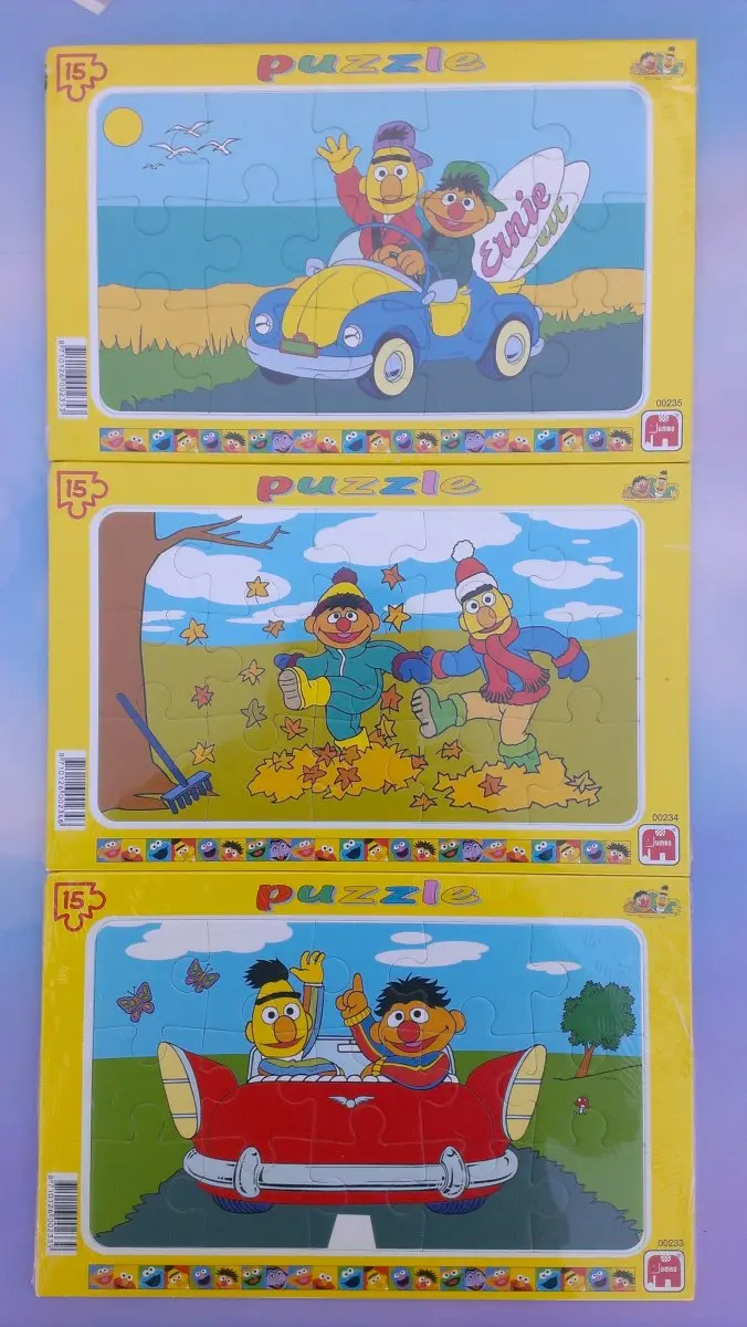 Sesamstraße Rahmenpuzzle - 3er Set mit 10 Teilen für fröhliche Stunden